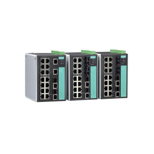 Conmutador Ethernet administrable - EDS-518A series - Moxa Europe - 8 puertos / gigabit / de fibras ópticas