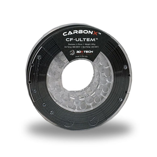 Filamento de PEI para impresora 3D - CarbonX™ CF-Ultem® - 3DXtech - 1,75 mm / negro / reforzado con fibra de carbono