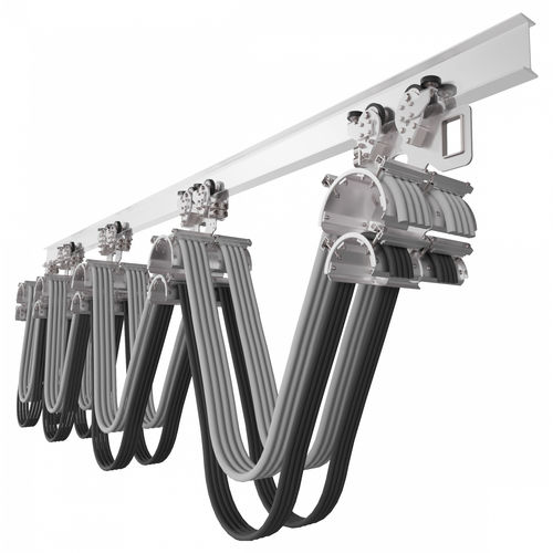 Carretilla portacable grande - W series - VAHLE - de metal / económica / plana