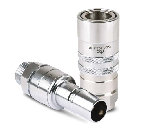 Racor hidráulico - 105 series - RTC Couplings GmbH - rápido / de latón / de acero inoxidable
