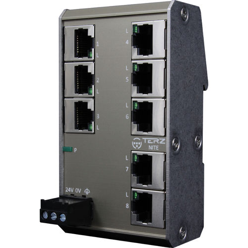 Conmutador Ethernet no administrable - NITE-RF - TERZ Industrial Electronics GmbH - 8 puertos / en riel DIN / RJ45