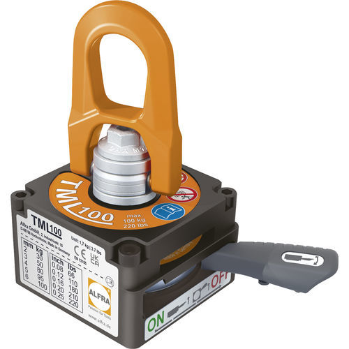 Imán de elevación permanente de conmutación manual - TML 100 - ALFRA GmbH - para chapas / para vigueta / de neodimio