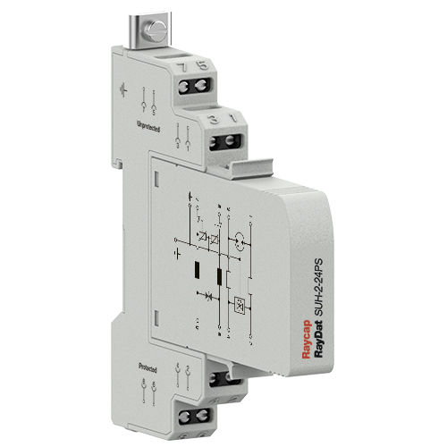 Protector de sobretensión para alimentación eléctrica - RayDat SUH-2 PS - Raycap - para línea de transmisión de datos y telecomunicación / modulable / con descarga de gas