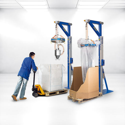 Estación de llenado de big-bag de productos a granel - Oktomat® ECO - HELIOS Gerätebau für Kunststofftechnik GmbH - vibratoria / automática / con dispositivo de elevación