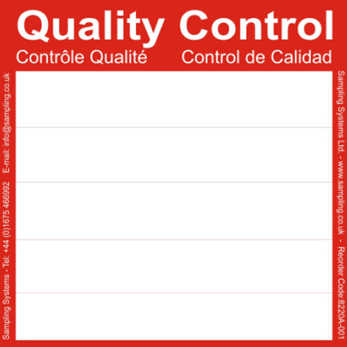 Etiqueta de identificación - 8220 series - Sampling Systems Ltd - con motivos estampados / adhesiva / para almacén