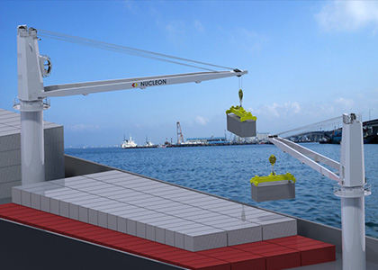 Grúa de cubierta - Nucleon (Xinxiang) Crane Co., Ltd. - fija / de pluma articulada / para aplicaciones offshore