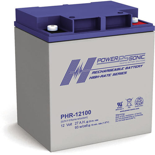 Batería VRLA - PHR-12100 - Power-Sonic - rectangular / 12 V / para ondulador