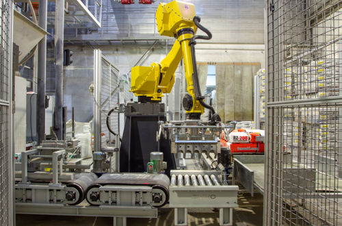 Línea de paletización y envasado de bolsas - Siviko OOD - robotizada