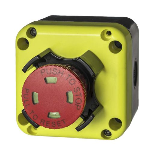 Caja botonera de 1 botón - B10A01x series  - EMS Electro Mecanicals Systems - IP65 / de parada de emergencia / con indicador LED