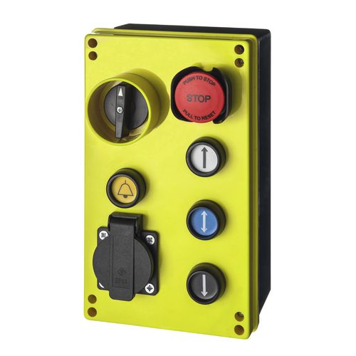 Caja botonera con 5 botones - EMS Electro Mecanicals Systems - IP65 / de parada de emergencia / con indicador LED