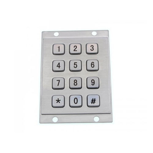 Teclado numérico 12 teclas - D-8208A - ShenZhen DAVO Electronics Co., Ltd - empotrable / de acero inoxidable / de acero inoxidable