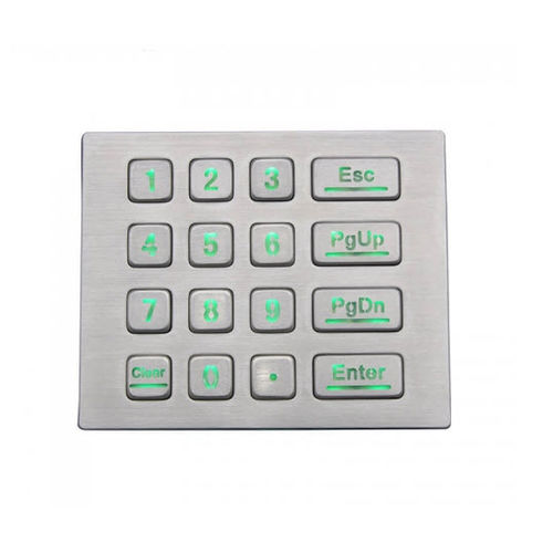 Teclado numérico 16 teclas - D-8281C - ShenZhen DAVO Electronics Co., Ltd - empotrable / de metal / de acero inoxidable