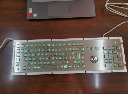 Teclado empotrable - D-8605-BG - ShenZhen DAVO Electronics Co., Ltd - de tecla mecánica / 103 teclas / con trackball