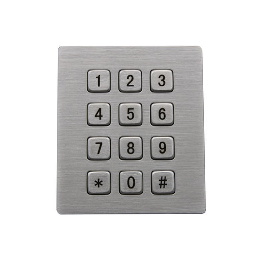 Teclado numérico 12 teclas - D-8208J - ShenZhen DAVO Electronics Co., Ltd - empotrable / de metal / inoxidable