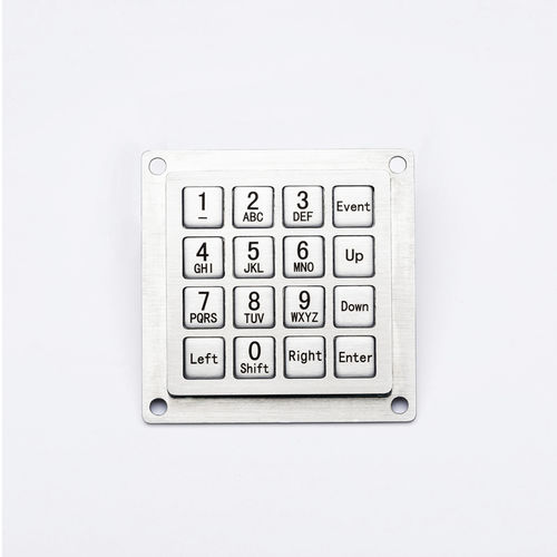 Teclado numérico 16 teclas - D-8291 - ShenZhen DAVO Electronics Co., Ltd - empotrable / de acero inoxidable / de aleación