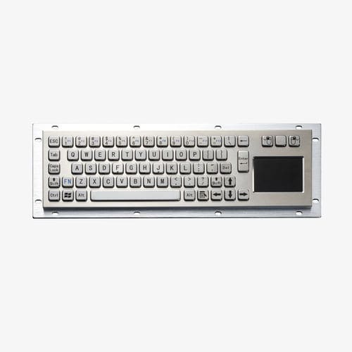 Teclado de acero inoxidable pulido - D-8635T - ShenZhen DAVO Electronics Co., Ltd - empotrable / de tecla mecánica / con ratón integrado de 3 teclas