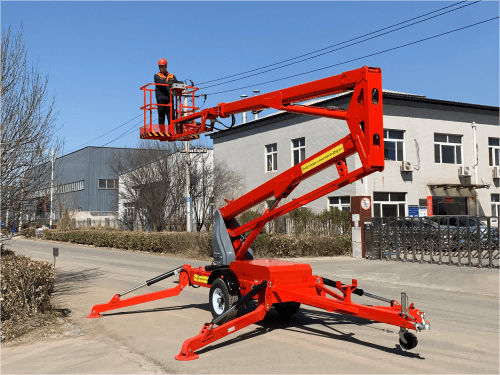 Cesta telescópica de tracción - G-GBT-16 - Jinan Gradin Machinery Co., Ltd. - híbrida / gasolina / diésel
