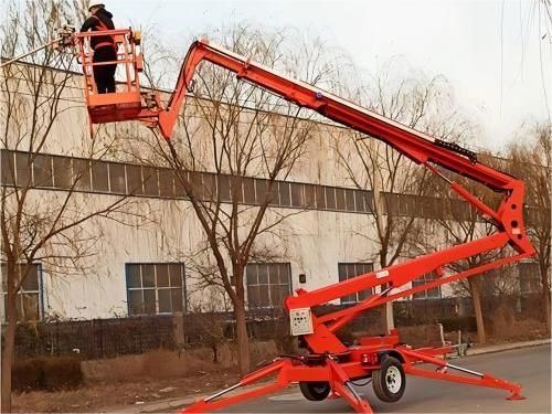 Cesta telescópica montada en remolque - G-GBT-14 - Jinan Gradin Machinery Co., Ltd. - de exterior / para entorno agresivo / autonivelante