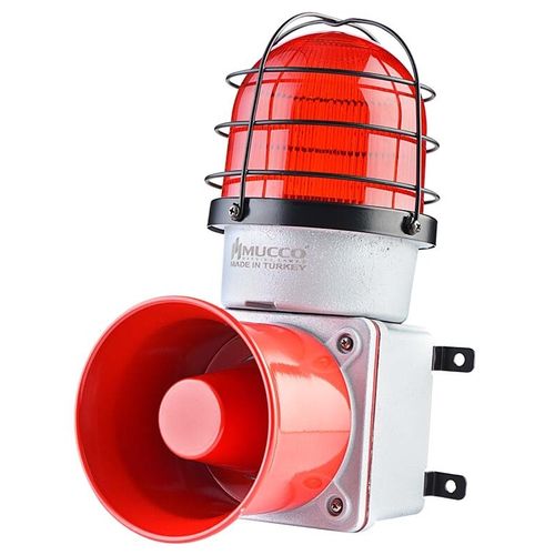Sirena con avisador luminoso de LED - SNT-E12522-D-1 - MUCCO  Warning Lights - IP65 / para entornos difíciles / 130 dB