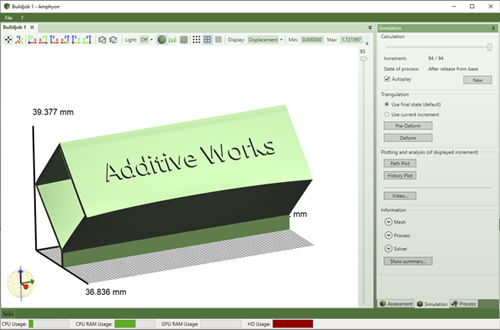 Software de análisis - PRE - Additive Works - de simulación / modelización de la deformación de superficies / de corte