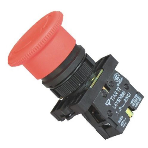 Botón pulsador de seta - LAY5 series - Shanghai Tianyi Electric Co., Ltd. - de parada de emergencia / montado en panel / push-to-lock