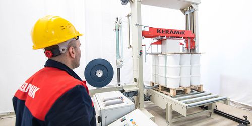 Flejadora automática - Keramik Makina Sanayi ve Ticaret A.Ş - de paquetes / para productos terminados / con prensa