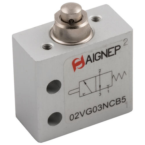 Distribuidor neumático de clapeta - 02VG series - AIGNEP - con accionamiento manual / de 3/2 vías / normalmente cerrado