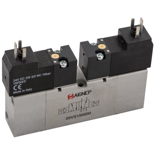 Distribuidor neumático de cajón - 05VS series - AIGNEP - accionado por solenoide / de 5/2 vías / de 5/3 vías