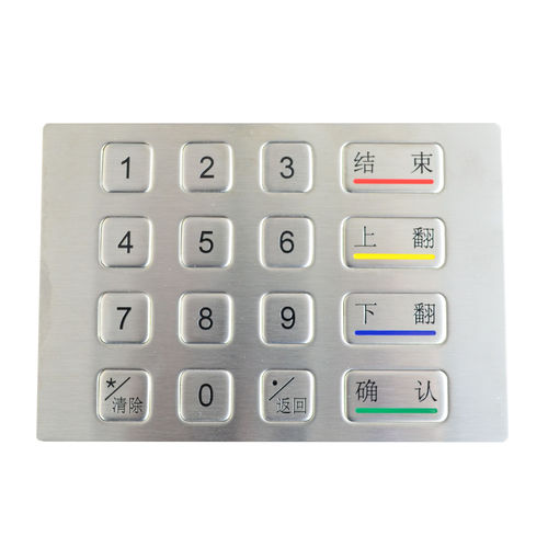 Teclado numérico 16 teclas - KY2130 - Shenzhen KEYU Co., Ltd  - empotrable / de acero inoxidable / USB