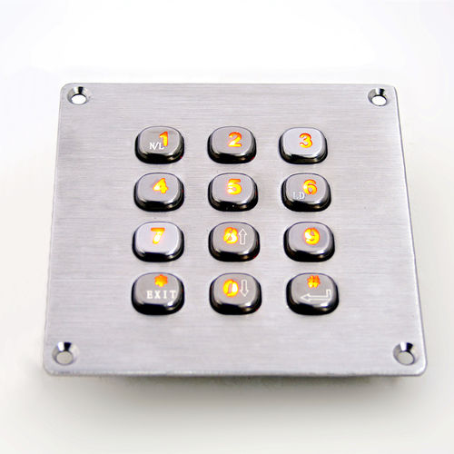 Teclado numérico 12 teclas - KY2083A - Shenzhen KEYU Co., Ltd  - empotrable / de acero inoxidable / USB