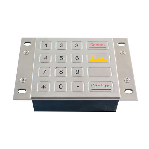 Teclado numérico 16 teclas - KY3088A - Shenzhen KEYU Co., Ltd  - empotrable / de acero inoxidable / resistente al agua