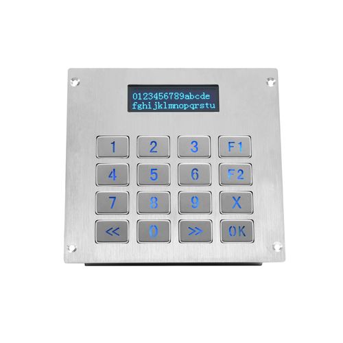 Teclado numérico 16 teclas - KY3088LP - Shenzhen KEYU Co., Ltd  - empotrable / de acero inoxidable / USB