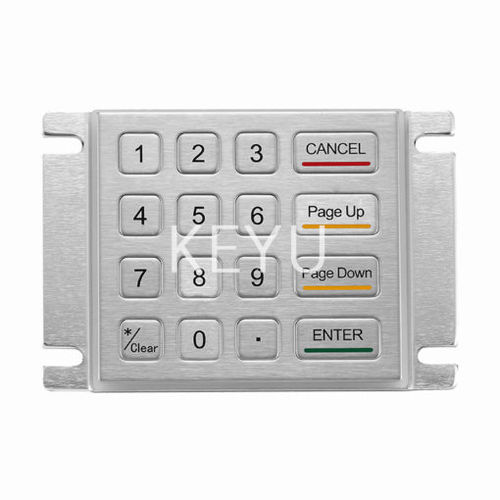 Teclado numérico 16 teclas - KY2088A - Shenzhen KEYU Co., Ltd  - empotrable / de acero inoxidable / RS-232