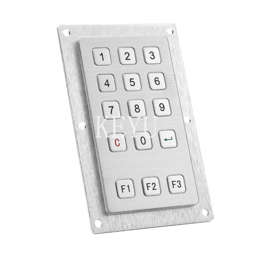 Teclado numérico 15 teclas - KY2175 - Shenzhen KEYU Co., Ltd  - empotrable / de acero inoxidable pulido / RS-232