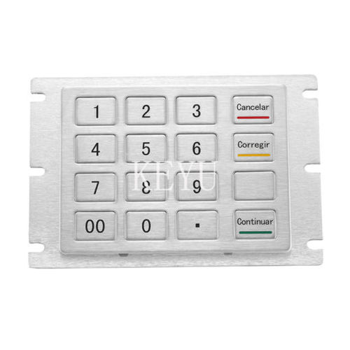 Teclado numérico 16 teclas - KY2121 - Shenzhen KEYU Co., Ltd  - empotrable / de acero inoxidable pulido / RS-232