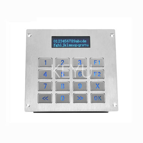 Teclado numérico con retroiluminación - KY3088-LP - Shenzhen KEYU Co., Ltd  - 16 teclas / empotrable / de acero inoxidable