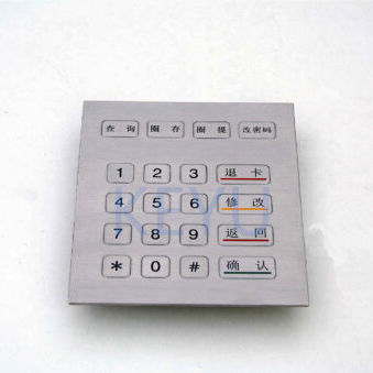 Teclado numérico a medida - KY2117 - Shenzhen KEYU Co., Ltd  - 20 teclas / empotrable / de acero inoxidable