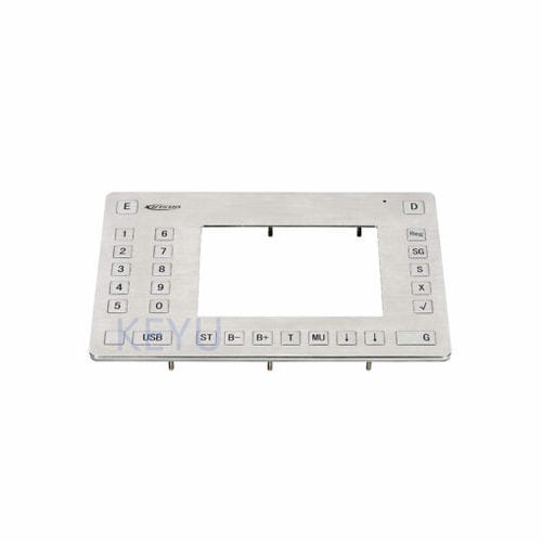 Teclado numérico a medida - KY-KLX01 - Shenzhen KEYU Co., Ltd  - 26 teclas / empotrable / de acero inoxidable pulido