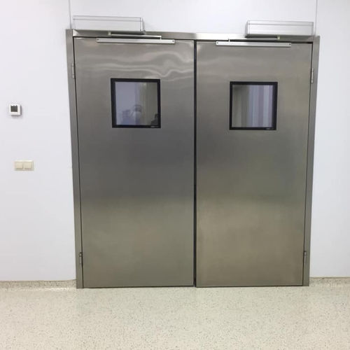 Puerta con bisagra - iCat® - Rsa kapi LTD - de acero inoxidable / para interior / para hospitales