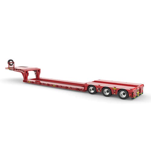 Semirremolque góndola de cama rebajada - Broshuis BV - de 3 ejes / de acoplamiento / extensible