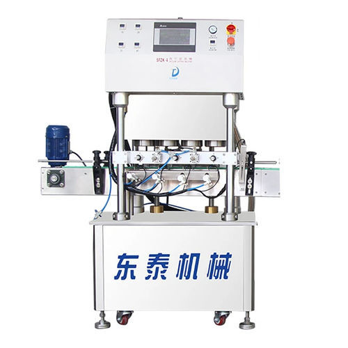 Encapsuladora lineal - SFZK-4 - Shandong Dongtai Machinery Manufacturing Co., Ltd. - automática / al vacío / tarro