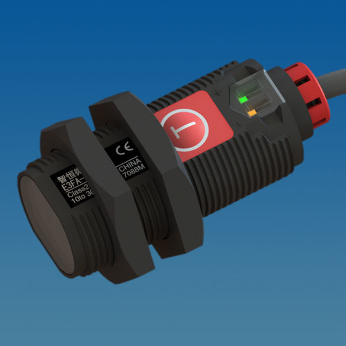 Sensor fotoeléctrico retrorreflector - E3TA-B500 - Intellisense Microelectronics - cilíndrico / luz roja / para materiales transparentes