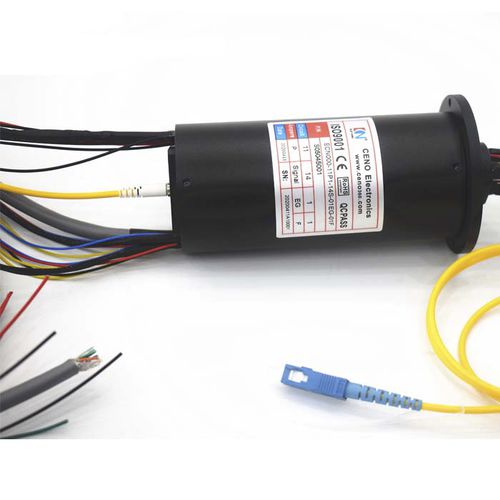 Giratoria de fibra óptica híbrido - ECN000-11P1-14S-01EG-01F - CENO Electronics technology Co., Ltd - de varias vías / de alta velocidad / con contactos de oro