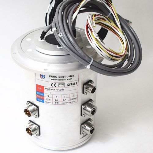 Anillo colector eje pasante - HG50160F-6P-23S - CENO Electronics technology Co., Ltd - para mesa rotativa / industrial / aleación de aluminio