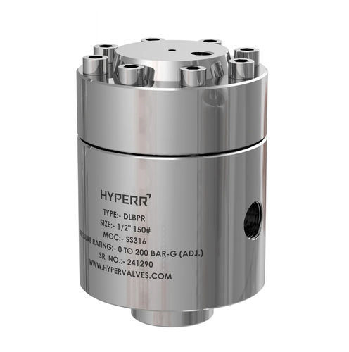 Regulador de contrapresión para agua - HV-DLBPR-02 - Hyper Valves - para gas caliente / de pistón / con cúpula