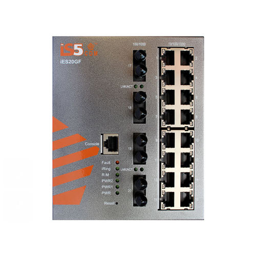 Conmutador Ethernet administrable - iES20GF - iS5 Communications - 20 puertos / rápido / industrial
