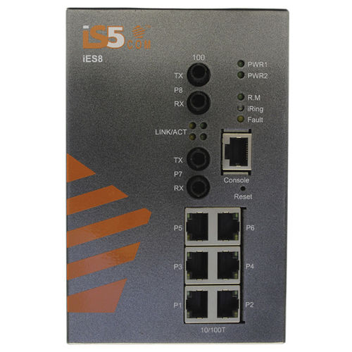Conmutador Ethernet administrable - iES8-S - iS5 Communications - 8 puertos / en riel DIN / para montaje en panel