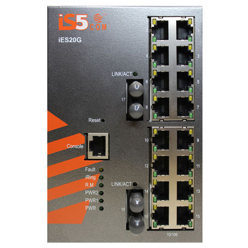 Conmutador Ethernet administrable - iES20G - iS5 Communications - 18 puertos / en riel DIN / rápido