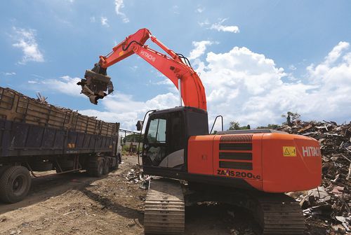 Electroimán de elevación con conmutación eléctrica - ZX series - HITACHI Construction Machinery - para manipulación de chatarra / compacto