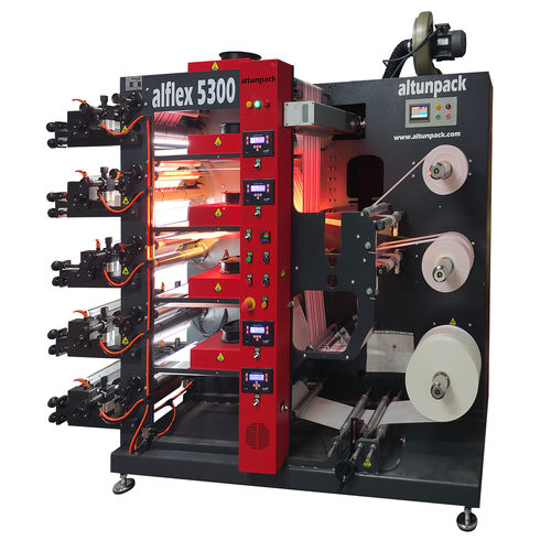 Prensa flexográfica de 5 colores - alflex 5300 - altunpack makine san tic ltd şti - para papel / de film de plástico / para cajas